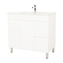 Bianca 900mm Gloss White Vanity With Integrated Basin